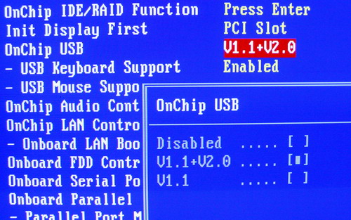 Onchip usb enable